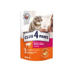 Club4Paws Premium C4P S telecím v omáčce pro dospělé kočky 100g