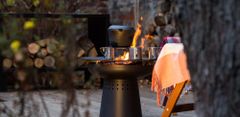 UNO BBQ Ocelový zahradní celoroční přenosný ohniskový gril UNO, výška 45 cm