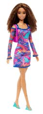 Mattel Barbie Modelka 206 - Duhové marble šaty FBR37