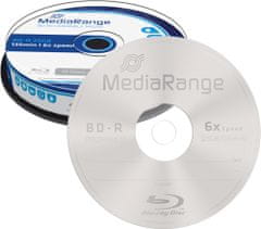 MediaRange BD-R 6x, 25GB, 10 ks, spindle