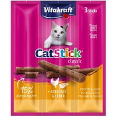 Vitakraft Stick mini cat - drůbež + játra 18 g, 3 ks