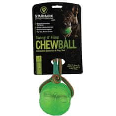 StarMark Hračka guma Chew ball míč se šňůrkou L zelený