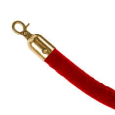 Jansen Display Červený provaz na barierový sloupek, zlaté koncovky