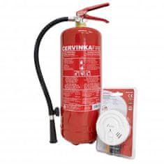 Červinka Akční set hasicí přístroj práškový 6 kg P6 Če 2 + detektor kouře s alarmem KIDDE 29HD