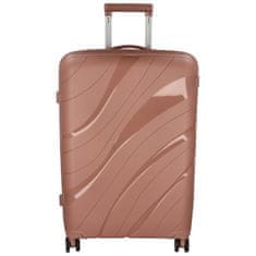 ORMI Cestovní plastový kufr Voyex velikosti S, růžová zlatá