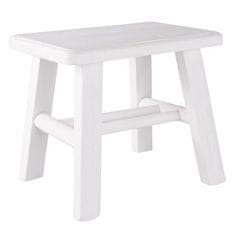 Clayre & Eef Bílá dřevěná stolička s patinou 