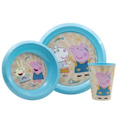 Alum online Trojdílný set nádobí pro děti Prasátko Pepa - modrý