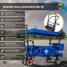 Miweba Ruční skládací vozík MB-20 béžovo - bordový