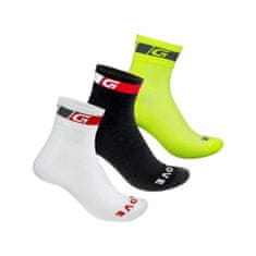GRIP GRAB 3PACK Tricolore Regular Cut L(44-47) cyklo ponožky