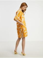 Fransa Bílo-oranžové dámské vzorované šaty Fransa XL