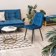 Butopêa Jídelní židle sametová modřá, 50 cm - BUTOPEA