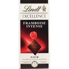 LINDT Excellence hořká čokoláda s kousky malin 100g