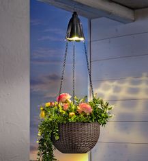 Weltbild Weltbild Závěsný květináč se solárním osvětlením