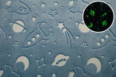 Svitap J.H.J.  Mikroplyšová svítící deka Vesmír modrý 150x200 cm