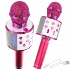 Izoksis 22191 Karaoke bluetooth mikrofon tmavě růžová
