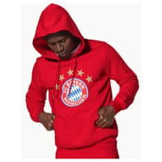 FotbalFans Mikina FC Bayern Mnichov s kapucí, červená, 100% bavlna | XXL