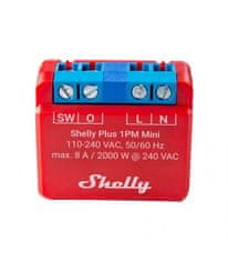 Shelly Shelly Plus 1PM Mini - spínací modul s měřením spotřeby 1x 8A (WiFi, Bluetooth)