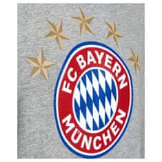 FotbalFans Mikina FC Bayern Mnichov s kapucí, šedá, 100% bavlna | S