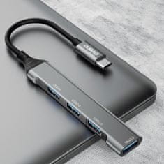 DUDAO A16T HUB adaptér USB-C - 4x USB, černý