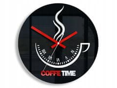 ModernClock Černé nástěnné hodiny Coffee Time Ii