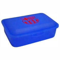 FotbalFans Modrý svačinový box FC Barcelona, kvalitní plast, rozměry 18x12x7 cm