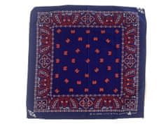 Motohadry.com Šátek čtvercový modrý Paisley bandana - 44612, potisk 50x50 cm