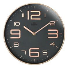 MPM QUALITY Moderní nástěnné hodiny MPM Eterno, růžově zlatá