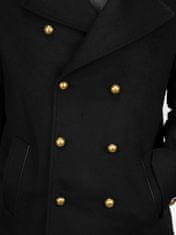 Zapana Pánský vlněný kabát s příměsí kašmíru Emile černý XL