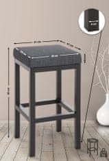 Sortland Barová židle Taylor - látkové čalounění | tmavě šedá
