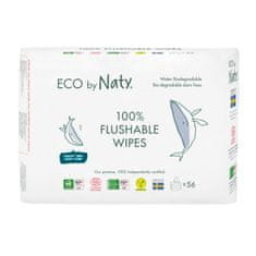 ECO by Naty ECO vlhčené ubrousky Naty bez vůně - splachovatelné - výhodné balení (3 x 56 ks)