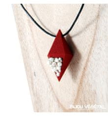 Živé šperky - Náhrdelník Diamant červený s trvalými bílými květy