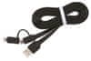 CABLEXPERT Kabel USB COMBO, MicroUSB + Lightning, 1m, černý