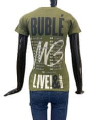 Dámské tričko - Michael Bublé Live! - Khaki, Velikosti XS-XXL: S