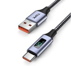 HADEX Kabel USB 3.0 konektor USB A / USB-C 1m s wattmetrem