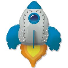 Flexmetal Raketa modrá 76cm x 60cm fóliový balónek