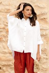 Magic Linen Lehká lněná košile HANA v bílé barvě Velikost: XS/M