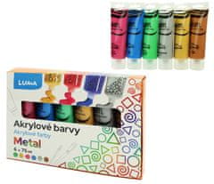 LUMA trading Akrylové barvy sada metalických barev (6x75ml)