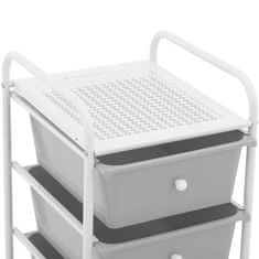Greatstore Kadeřnický vozík koupelnová skříňka s 5 zásuvkami 36,5 x 32 x 90 cm - šedý