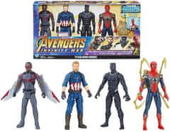 Avengers Infinity War Sada 4 Figurek 30 cm Černý Panter Iron Spider Kapitan Amerika Falcon od Hasbro))