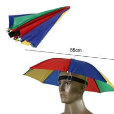 Northix Skládací deštník na hlavu - barevné provedení 
