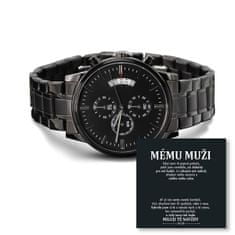 Lovilion Černé pánské hodinky s chronografem LUCIAN_CHRONOMASTER a gratis DÁRKOVÝ BOX