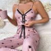 Luxusné Dámské Pyžamo, Dlouhé Pyžamo, Dámská Pyžama | LUNAR Dlouhé, růžová, M