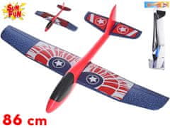 Sun Fun letadlo pěnové 86 cm s potiskem (černá, červená)