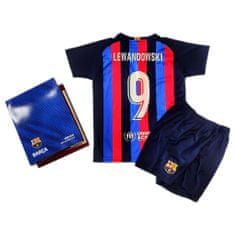 FotbalFans Dětský dres FC Barcelona, Lewandowski 9, tričko a šortky | 9-10 let