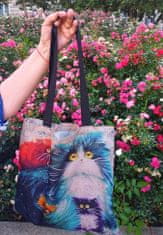 Flor de Cristal Plátěná taška přes rameno Kočky černé