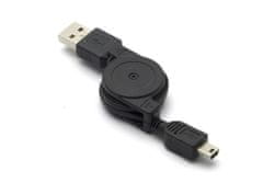 Gebl USB A/ Mini USB zatažitelný kabel 0,75m