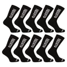 Nedeto 10PACK ponožky vysoké černé (10NDTP001-brand) - velikost XL