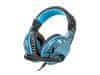 FURY Gaming Fury Herní sluchátka s mikrofonem Hellcat, drátové, modré podsvícení, jack 3,5mm, kabel délka 2m, černá