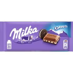 MILKA Oreo mléčná čokoláda s kousky kakaových sušenek 100g
