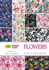 CBPAP Efektní blok s motivy FLOWERS, A4, 80 g / m2, 15 listů, 25 motivů, Happy Color